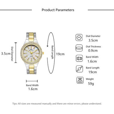 Conjunto de Reloj Pulsera para Mujer con Diamantes - Dos Piezas - Image 14