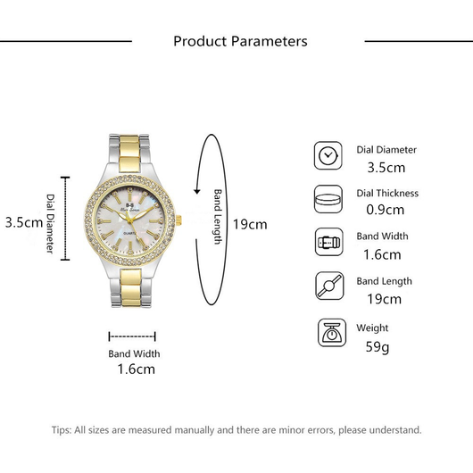 Conjunto de Reloj Pulsera para Mujer con Diamantes - Dos Piezas - Image 14