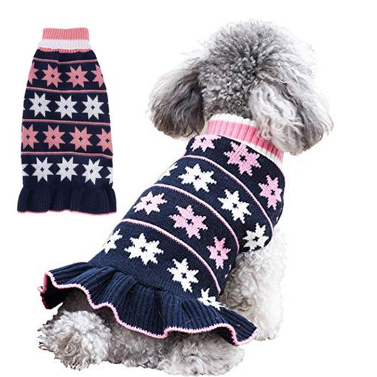 Vestido para Perro y Gato Otoño Invierno con Estrellas y Olas