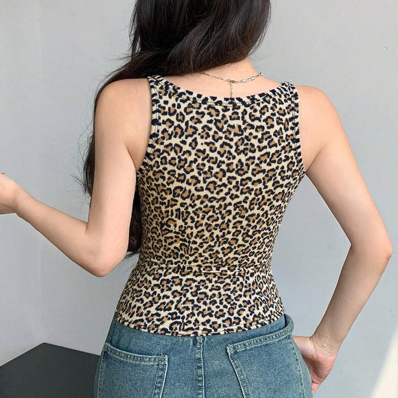 Chaleco Corto Estampado Leopardo para Verano - Versátil para Capas