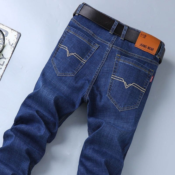 Jeans Hombre Corte Recto Suelto con Elastano