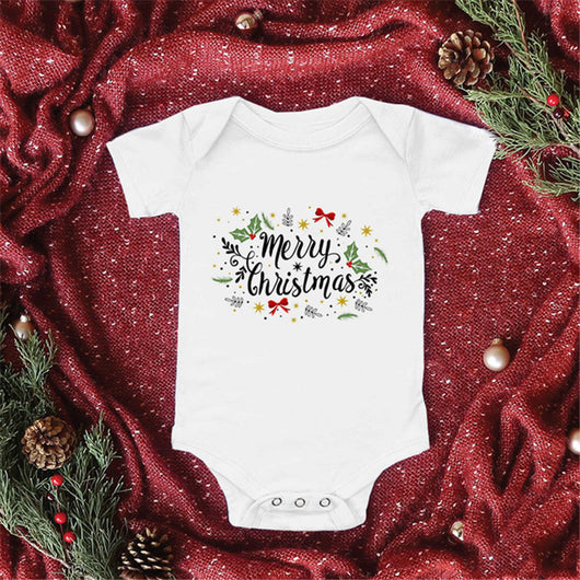 Pelele Navideño Estampado Triángulo Manga Corta para Bebé - Image 8