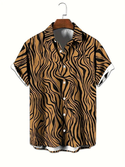 Camisa Manga Corta Hombre con Estampado Geométrico Moderno - Image 17