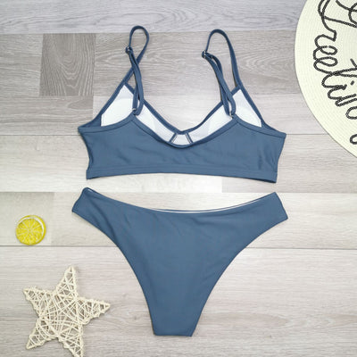 Traje de Baño Bikini Dividido con Bolsa y Correa Ajustable - Image 14