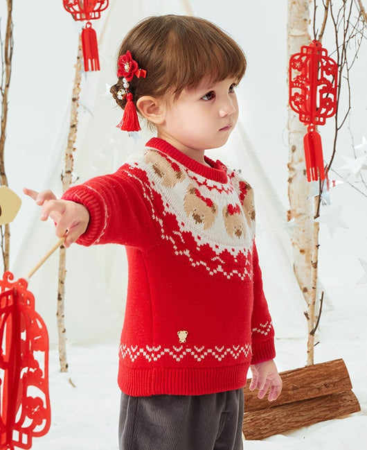 Suéter Infantil con Estampado de Osito Cartoon para Niña - Image 8