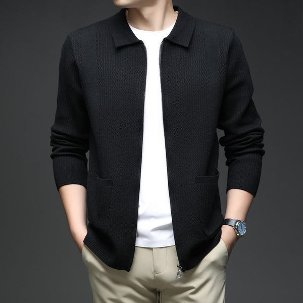 Cardigan Tejido con Cierre para Hombre - Abrigo Casual Elegante