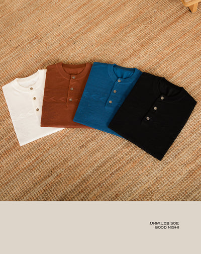 Camiseta Henley de Manga Corta en Mezcla Tencel Algodón Jacquard - Image 14