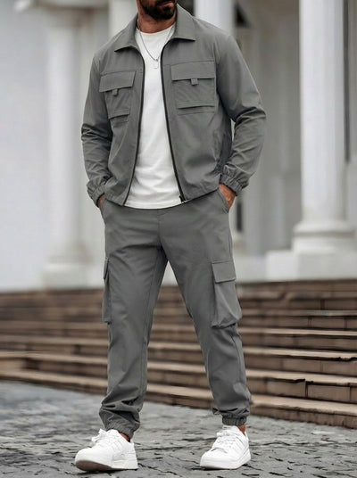 Conjunto de Trabajo Casual: Chamarra y Pantalón con Cierre - Image 9