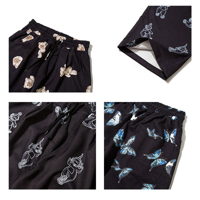 Pantalones Anchos con Estampado de Mariposas y Ositos - Image 4
