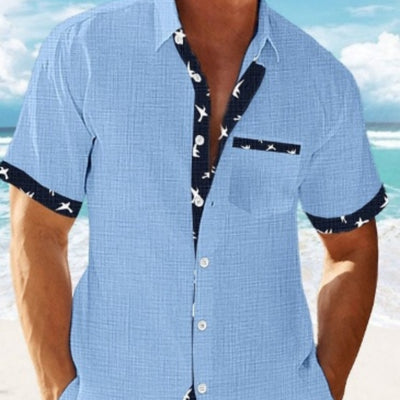 Camisa de Manga Corta Estampado Coco - Diseño Tropical