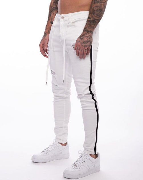 Pantalón Slim Fit con Rasgados y Rayas para Hombre - Image 7
