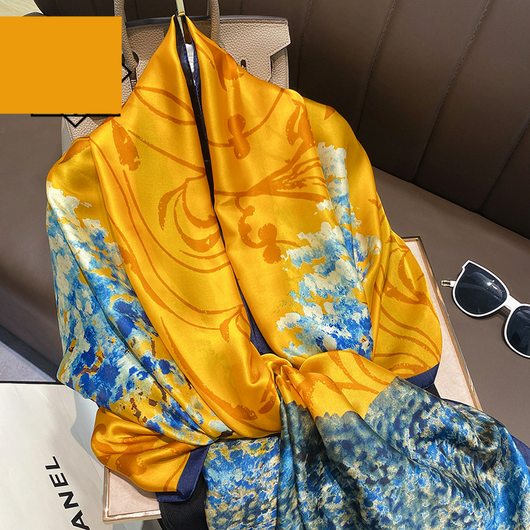 Foulard Ligero de Seda para Mujer - Bufanda Larga Elegante de Verano - Image 7