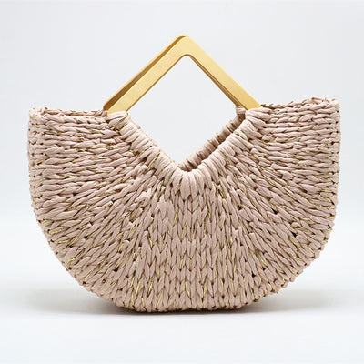 Bolsa de Mano Lunar con Asa de Madera y Paja - Image 16