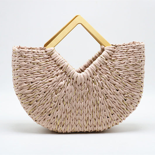 Bolsa de Mano Lunar con Asa de Madera y Paja - Image 16