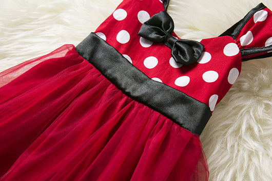 Vestido Princesa sin Mangas con Lunares y Moño - Image 11