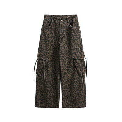 Pantalones Vintage Estampado Leopardo Cintura Alta con Bolsillos Grandes - Image 6
