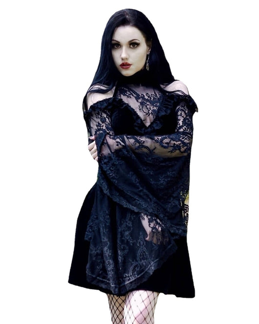 Vestido de Encaje Gótico con Paneles Oscuros - Image 10