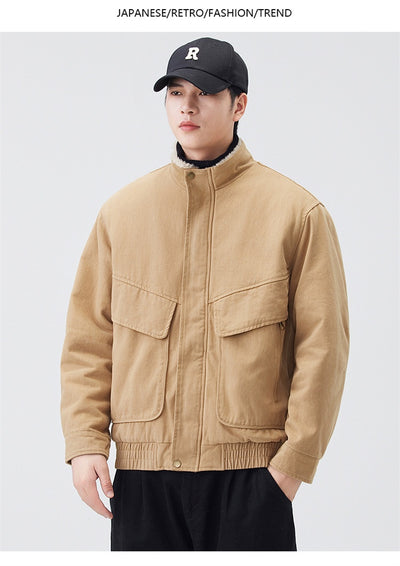 Chaqueta de Cuello Alto Pesada en Algodón Retro - Image 11