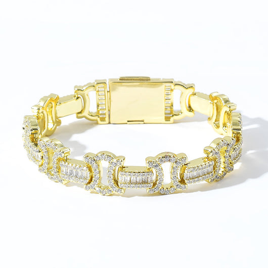 Pulsera Hip Hop para Hombre con Circonitas Cuadradas y Redondas Incrustadas - Image 3