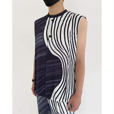 Chaleco Casual de Cuello Alzado con Estampado para Hombre - Perfecto para Verano - Image 8