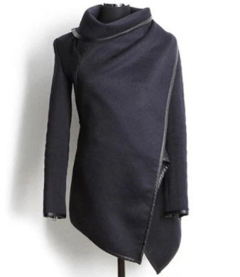Abrigo de Lana Irregular Estilo Europeo - Gabardina Slim Elegante - Image 4