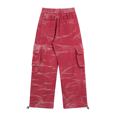 Pantalones Pana Casuales de Pierna Ancha con Múltiples Bolsillos - Image 3