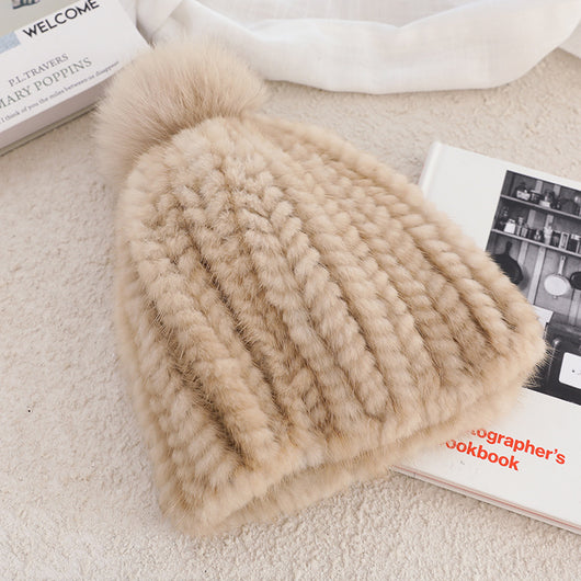 Gorro de Piel de Visón con Lana Gruesa Aislante - Image 2