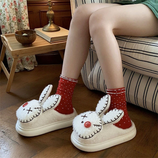 Pantuflas de Algodón con Personalidad Villana - Conejo Pirata para Mujer