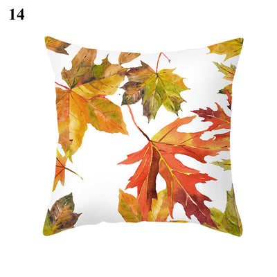 Funda de Almohada Estampado Arce y Calabaza Thanksgiving con Tela Melocotón - Image 28