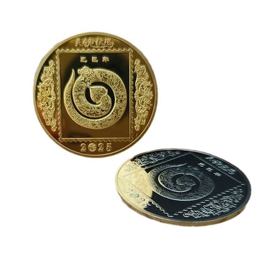 Medalla Conmemorativa Año de la Serpiente Chapada en Oro y Plata - Image 5