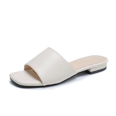 Sandalias y Pantuflas Talla Grande con Tacón Grueso y Punta Cuadrada - Image 7