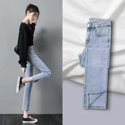 Jeans Rectos Slim para Mujer con Abertura - Image 5