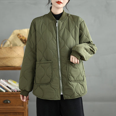 Abrigo de Algodón Casual Cuello Redondo Talla Grande - Image 13