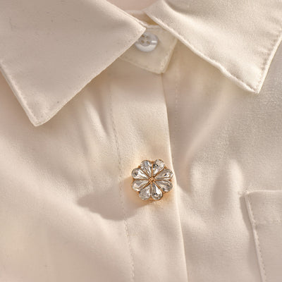 Camisa de Moda Europea con Piedras de Cristal y Gemelos Elegantes para Mujer - Image 3