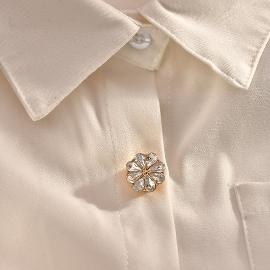 Camisa de Moda Europea con Piedras de Cristal y Gemelos Elegantes para Mujer - Image 3