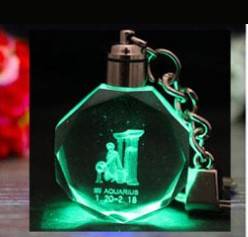 Llavero de Cristal Brillante con Colgante LED - Image 2