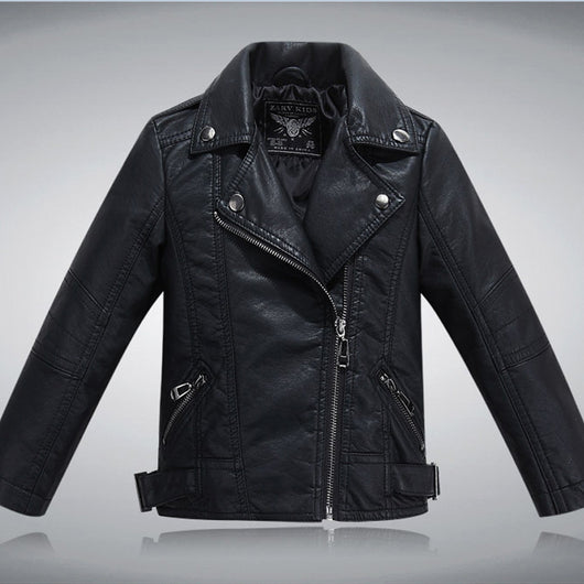 Chaqueta de Cuero PU con Solapa para Niños - Estilo Fashion - Image 4