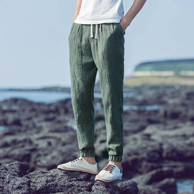Pantalones Cortos de Lino Plisados para Hombre - Cómodos y Versátiles