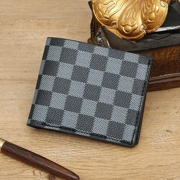 Cartera de Tarjetas Cuadriculada para Hombre - Diseño Clásico