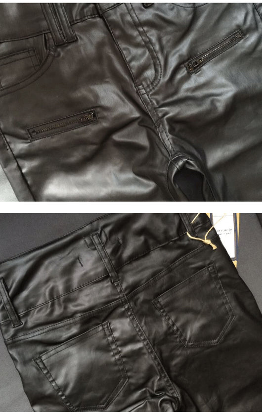 Pantalones Skinny de Cuero Talle Alto con 3 Botones - Image 16