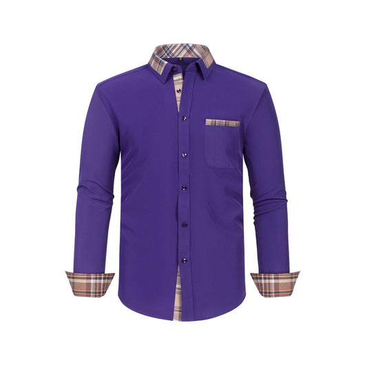 Camisa Manga Larga Hombre con Cuello Floral Patchwork - Image 42