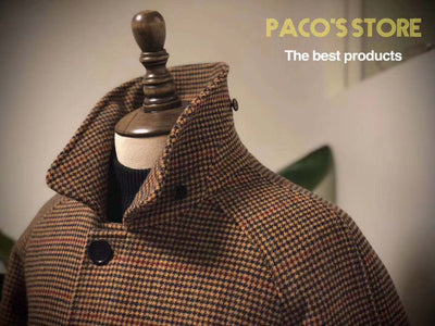 Abrigo de Lana Cuadros Houndstooth Vintage para Caballero - Image 10