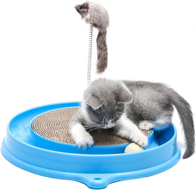 Rascador Interactivo para Gatos con Juguete de Pelota - Pad de Entrenamiento y Ejercicio