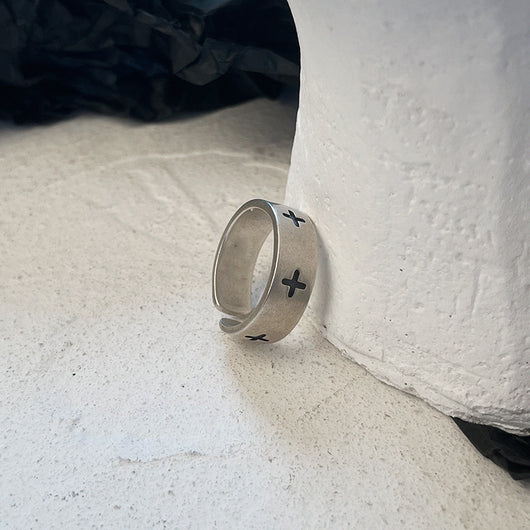 Anillo de Plata 925 con Cruz para Hombre y Mujer Ajustable - Image 4