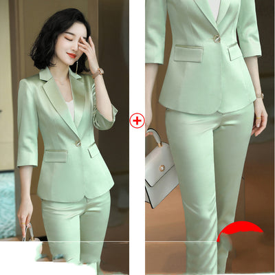 Blazer Coreano Estilo Diosa Temperamento Verde Talla Pequeña - Image 10