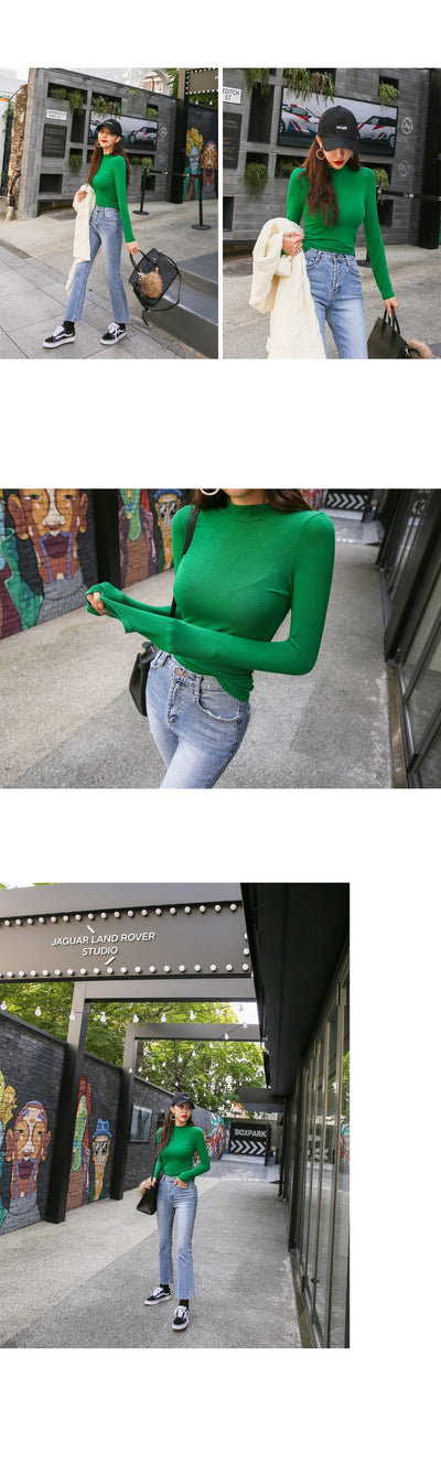Blusa Ajustada Cuello Alto Vanilla Green - Colección Otoño Invierno - Image 13