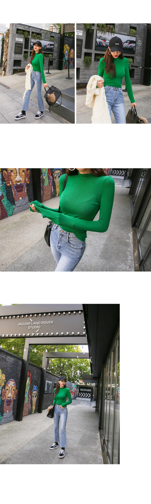 Blusa Ajustada Cuello Alto Vanilla Green - Colección Otoño Invierno - Image 13