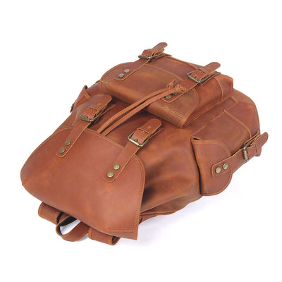 Mochila de Cuero Genuino Estilo Retro con Gran Capacidad para Hombre - Image 19
