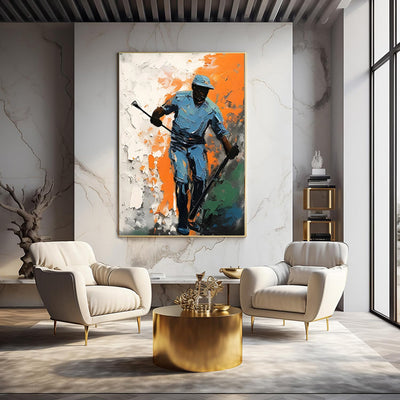 Cuadro Óleo Artesanal Hockey Sobre Hielo - Arte Decorativo para Habitación Infantil - Image 3