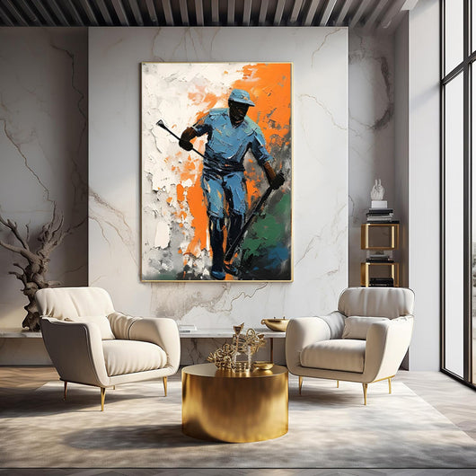 Cuadro Óleo Artesanal Hockey Sobre Hielo - Arte Decorativo para Habitación Infantil - Image 3